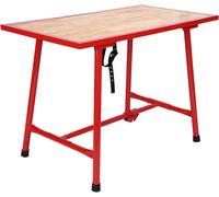 Table de travail pliable - Banc d'atelier - Facile à assembler - Supporte des charges lourdes - 120x62,5 cm - Couleur bois