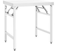 Table de travail pliable de cuisine 85x60x80cm Acier inoxydable argenté G