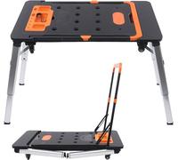 Table de travail pliante 7-en-1, idéale pour les travaux de bricolage et les travaux ménagers. Table de travail et établi, avec une capacité de charge de 330 à 550 kg. Table de travail réglable en hau