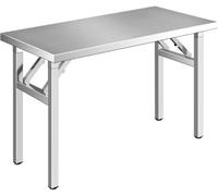 Table De Travail Pliante Commerciale En Acier Inoxydable, Table De Préparation De Cuisine, Bureau D'extérieur Multifonctionnel Et Pratique Pour Restaurant, Garage, En, 100*50*75cm/39.4*19.7*29.5in