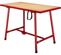 Table de travail pliante, dimensions 120 x 62,5 x 83 cm, table de travail pliable, supportant jusqu'à 300 kg, équipement d'atelier en acier et en bois