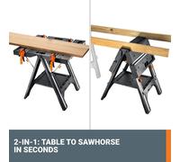 Table de travail pliante - Support de scie - Banc de travail avec système de serrage - Capacité de charge : 136 kg - Noir