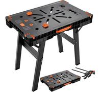 Table de travail pliante - Table de travail mobile avec prise intégrée - Support pour scie - 2 pinces à une main - 1 pièce