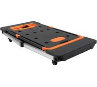Table de travail portable - Établi pliable - Plateforme de travail multifonctionnelle 7-en-1 - Plateau mobile, support pour scie, chariot de transport, diable - Hauteur : 4,6 à 5,5 cm