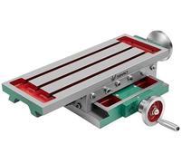 Table de travail pour fraiseuse à 2 axes, 4 directions - 17,7 x 6,7 pouces, table de découpe polyvalente, adaptée au fraisage et au perçage, compatible avec tous les supports de perçage et les perceus