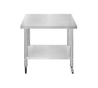 KuKoo Table de Travail Préparation Professionelle Cuisine en INOX - 60cm x 90 cm x 86cm - Plan de préparation Culinaire Chariot de Cuisine - 4 Roues Amovibles - Restaurant, Bar, HORECA CDH