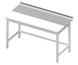 Table de travail sans fond, 1200x700x850 mm, avec plaque de découpe en PE encastrée à fleur, avec rebord, soudée