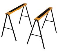 Table de travail - Support pour scie et support de montage pliable - Antidérapant - Acier - 99,5 x 50 x 78 cm - Capacité de charge : 125 kg - Orange et noir