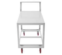 Table de travail sur roulettes - Chariot d'atelier mobile - Rectangulaire - Acier Q235 - Usage intensif - Plateau de 1 mm - 4 roulettes (dont 2 avec frein) - Gris