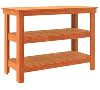 Table de travail vidaXL avec étagère, 110,5 x 50 x 80 cm, en bois massif de pin