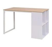 vidaXL Table d'écriture - Chêne et blanc