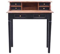 Table d'écriture avec tiroirs 90x50x101 cm Bois d'acajou massif | Bois d'acajou massif, 6 tiroirs et 1 compartiment, aspect vintage, montage facile, durable et robuste