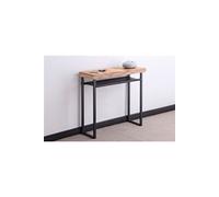 Table d'entrée en bois coloris chêne nordique / pieds noir - longueur 90 x profondeur 30 cm x hauteur 80 cm