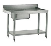 Table d'Entrée Inox Droite avec Évier à Gauche pour Lave Vaisselle à Capot Virtus 1 G
