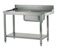 Table d'Entrée Inox Gauche avec Évier à Droite pour Lave Vaisselle à Capot Virtus 1 G