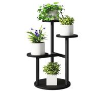 Table d'exposition pour plantes d'intérieur à 4 niveaux, meuble de rangement en métal et en bois de 52,5 cm de hauteur, idéal pour plusieurs plantes, table d'angle empilable pour salon, terrasse, jard
