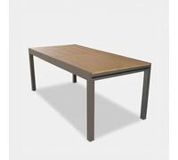 Table d'extérieur à rallonge 160/240 cm avec structure en aluminium et plateau en polywood aspect bois Antares - DarkGrey