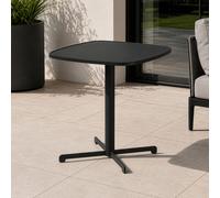 Table d'extérieur de type bistrot "Foggia", 75 x 70 x 70 cm. Table carrée pour balcon, résistante aux intempéries, en acier, de couleur gris anthracite