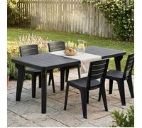 Table d'extérieur Dhristo - Dmora - En PVC - Anthracite 160x90h74 cm