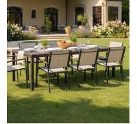 Table d'extérieur Dmains - Dmora - En PVC - Marron 150x90h72 cm