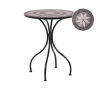 Beliani Table d'extérieur Cariati, métal noir, style vintage à mosaïque, rond
