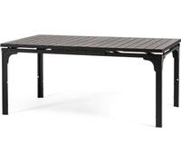 Table d'extérieur extensible 180/240x90cm, structure acier, plateau effet bois, 10 personnes, pour jardin ou terrasse - THOMAS XL - Noir