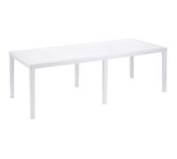 Table d'extérieur extensible effet rotin - DMORA - Roma - Blanc