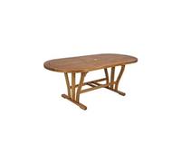Table d'extérieur extensible ovale en bois d'acacia 150 - 200x90x h74 cm