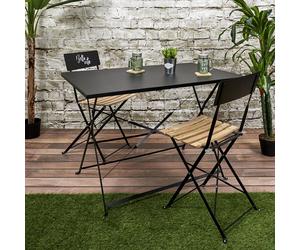 Table D'Extérieur - HOME DECO FACTORY - Palerme - Pliable - Noir