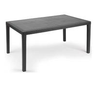 Table d'extérieur Imola - DMORA - Table rectangulaire fixe - Polypropylène - Noir - 138x78h72 cm - Anthracite