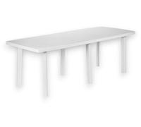 Table d'extérieur modulable pour jardin en résine blanche à 6 pieds « Trio »
