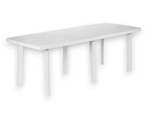 Table d'extérieur modulable pour jardin en résine blanche à 6 pieds « Trio »