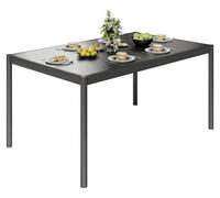 Table d'extérieur pour terrasse - Table rectangulaire - Aluminium robuste - Structure métallique résistante aux intempéries - Surface de table antidérapante - Grande taille