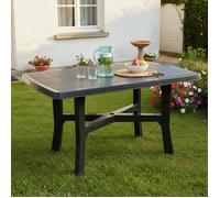Table d'Extérieur Raspberry Dmora en Plastique Noir Anthracite 138x88x72h cm