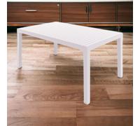 Table d'extérieur rectangulaire 150 x 90 cm avec structure en résine et plateau effet lattes Palau