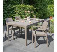 Table d'Extérieur Salmon Dmora, Plastique Gris Taupe 90x160x74h cm