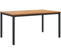 Table d'extérieur vidaXL, finition naturelle et noire, 150 x 90 x 75 cm