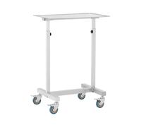 Table d'instruments - à roulettes - 60 x 40 cm - réglable en hauteur - acier inoxydable / caoutchouc | Steinberg Systems