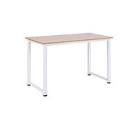 HOMCOM Table d'ordinateur Multifonction 120L x 60l x 76H cm Chêne et Blanc | Table de Salle à Manger, Grand Plateau, Cadre Robuste en Métal