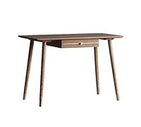 Table d'ordinateur Bureau en Bois élégant Bureau d'ordinateur de Bureau à Domicile avec tiroir Style Bois de frêne étudiant Bureau d'écriture Poste de Travail, Pieds en Laiton Postes de