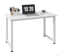 Table d'ordinateur - HOMCOM - 120L x 60l x 76H cm - Blanc - Multifonction - Grand Plateau - Cadre en métal