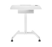 Maclean Bureau assis-debout MC-903 – Réglable jusqu'à 113 cm, roulettes, tiroir, blanc