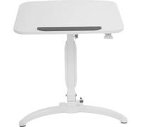 Table d'ordinateur portable à roulettes - Bureau debout réglable en hauteur - inclinaison 15-90° - plateau 52×70 cm - hauteur 75-110 cm - charge 2,5 kg - MDF - blanc