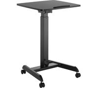 Table d'ordinateur portable réglable en hauteur avec roulettes Bureau assis-debout - Réglable en hauteur jusqu'à 113 cm / Inclinable jusqu'à 30 degrés - Noir