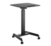 Table d'ordinateur portable réglable en hauteur avec roulettes Bureau assis-debout - Réglable en hauteur jusqu'à 113 cm / Inclinable jusqu'à 30 degrés - Noir