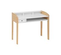 Table du bureau, meuble du bureau en bois coloris Blanc, naturel - Longueur 100 x Profondeur 52 x Hauteur 85 cm - -