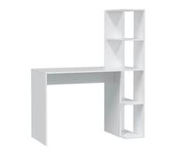 Table du bureau meuble du bureau réversible avec étagère en bois coloris Blanc artik