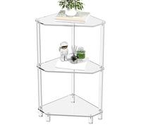 Table du triangle transparent - Élégant étagère d'angle acrylique à 3 niveaux pour petits espaces, organisateur de bibliothèque minimaliste | Élégant stand étroit Stand Home Decor, bureau, appartement