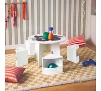Table Effet Ardoise Et 4 Chaises Avec Rangement Pour Enfant Blanc TU