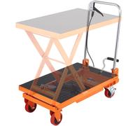 Table élévatrice à ciseaux hydraulique VEVOR Capacité de charge 150 kg Chariot à table élévatrice 220-720 mm Zone de levage Table élévatrice atelier 700 x 450 mm Plate-forme Chariot à ciseaux simple c